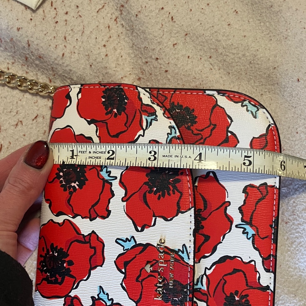 Kate Spade White and Red Poppy Crossbody Bag with free gift - Picture 10 of 11